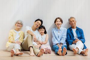 家族の集合写真（死亡保険金の受取人）